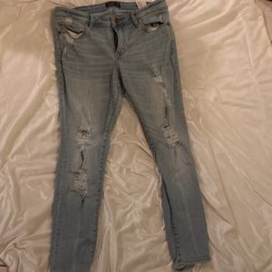 Abercrombie & Fitch Harper Super Skinny Light Wash Ripped Jeans